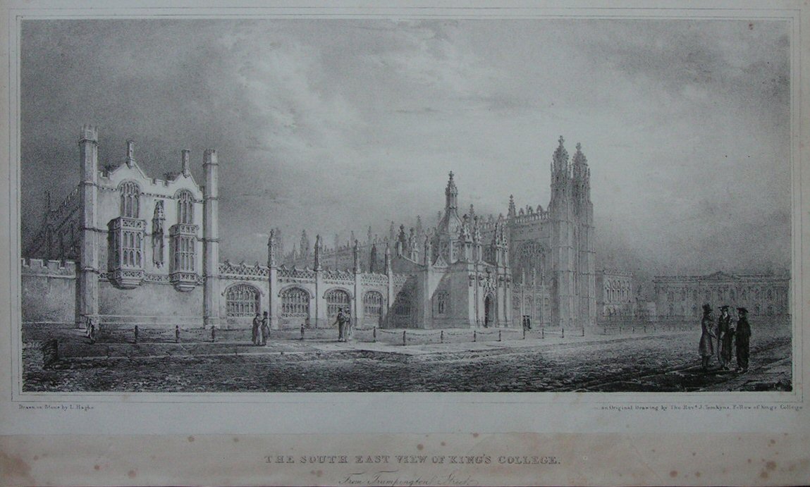 Lithograph - The South East View of King's College from Trumpington Street - Haghe